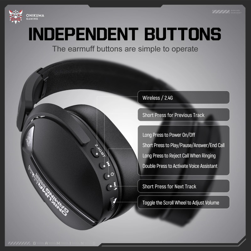 ONIKUMA GT887 Wireless Gaming  - Pc Gaming Apple ulasan dan harga