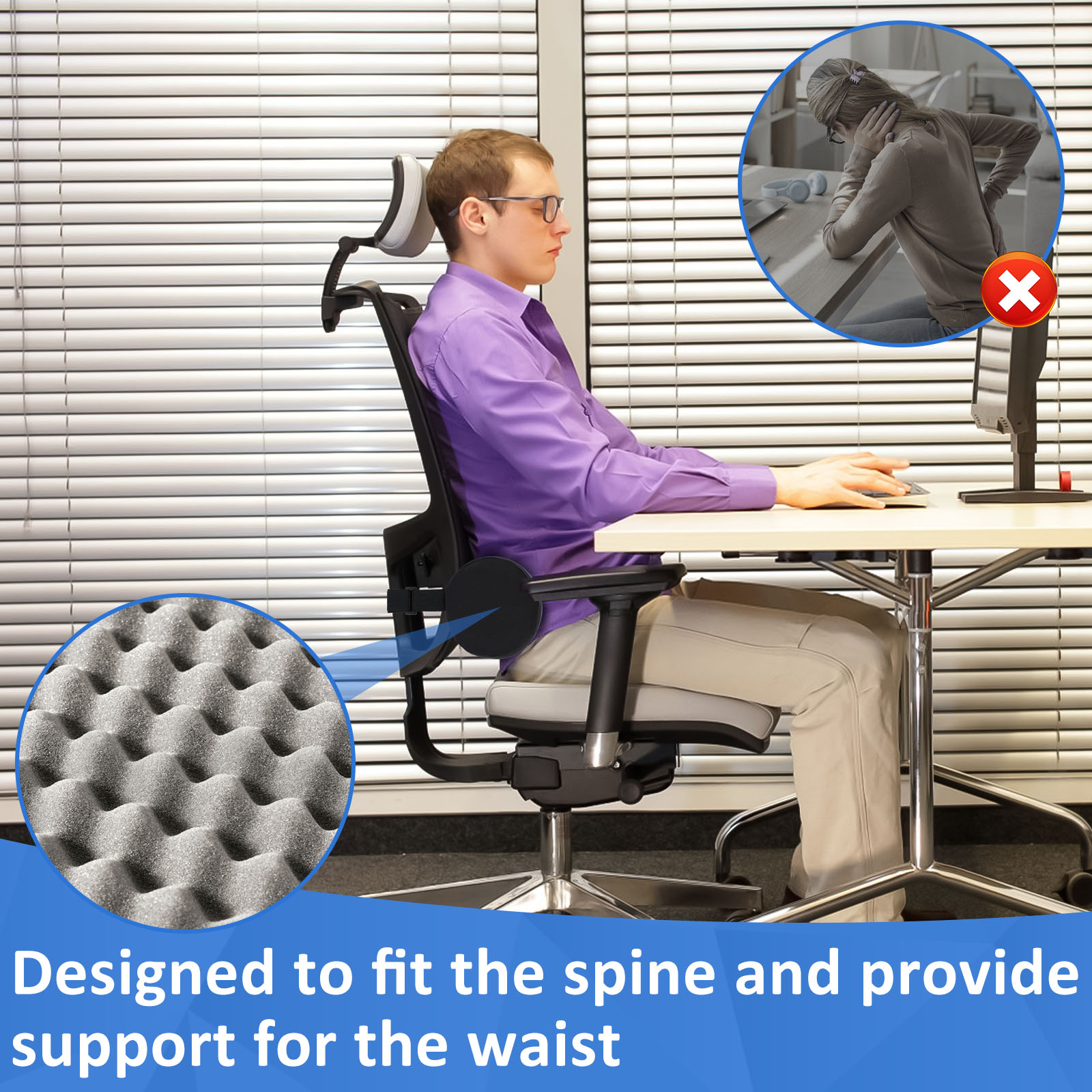 Memory Foam Lumbar Support Cus - Gaming Chair Lumbar Pillow ulasan dan harga