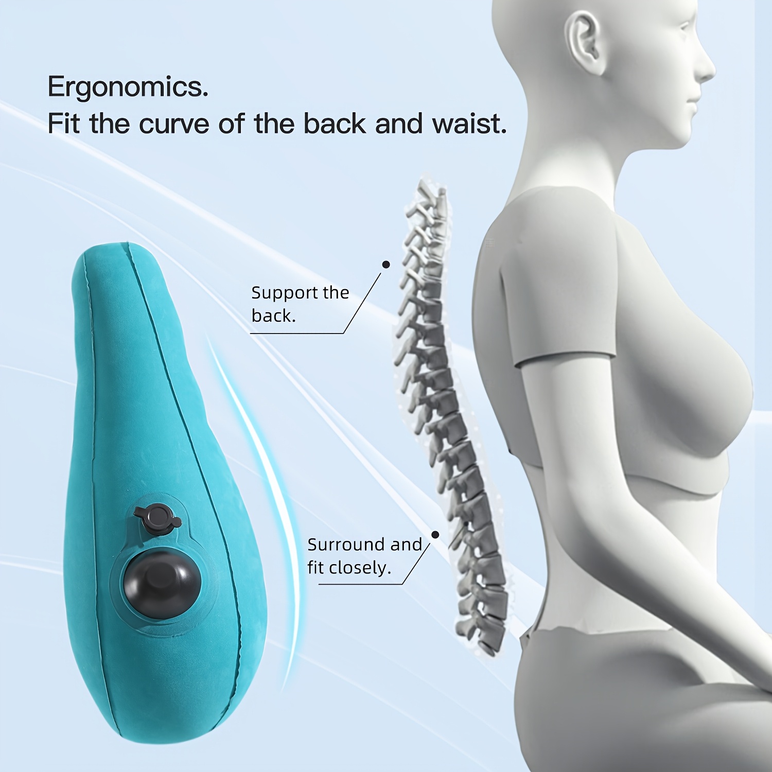 Ergonomic Inflatable Lumbar Su - Gaming Chair Lumbar Pillow ulasan dan harga