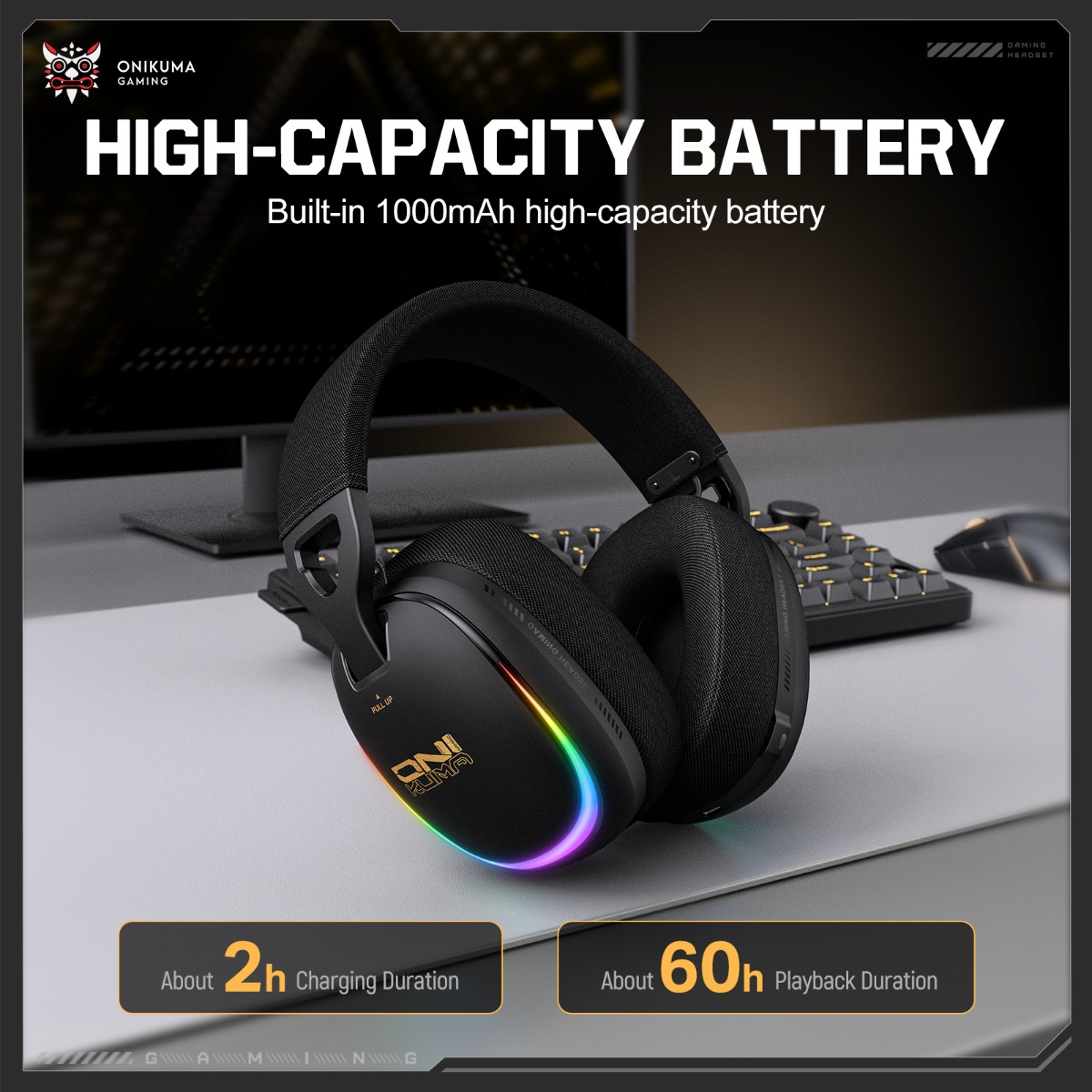 ONIKUMA GT805 Gaming Headset W - Pc Gaming Apple ulasan dan harga