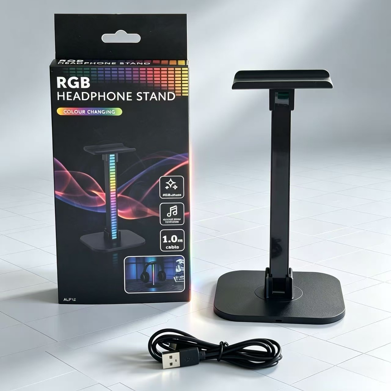 USB Gaming Headphone Stand RGB - Headset Stand ulasan dan harga