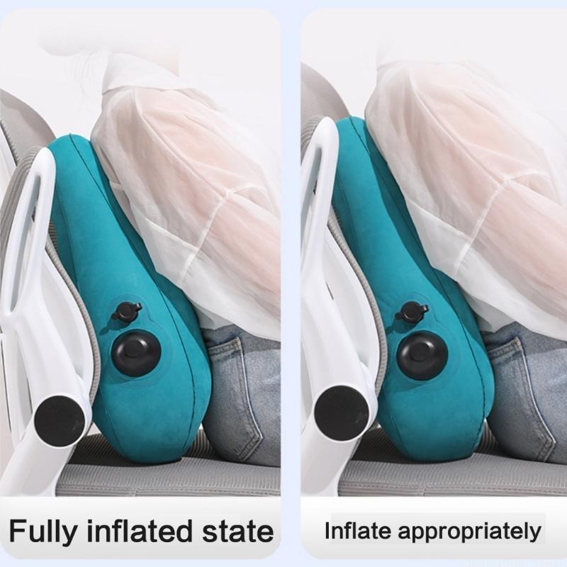 QX2E Compactly Press to Inflat - Gaming Chair Lumbar Pillow ulasan dan harga